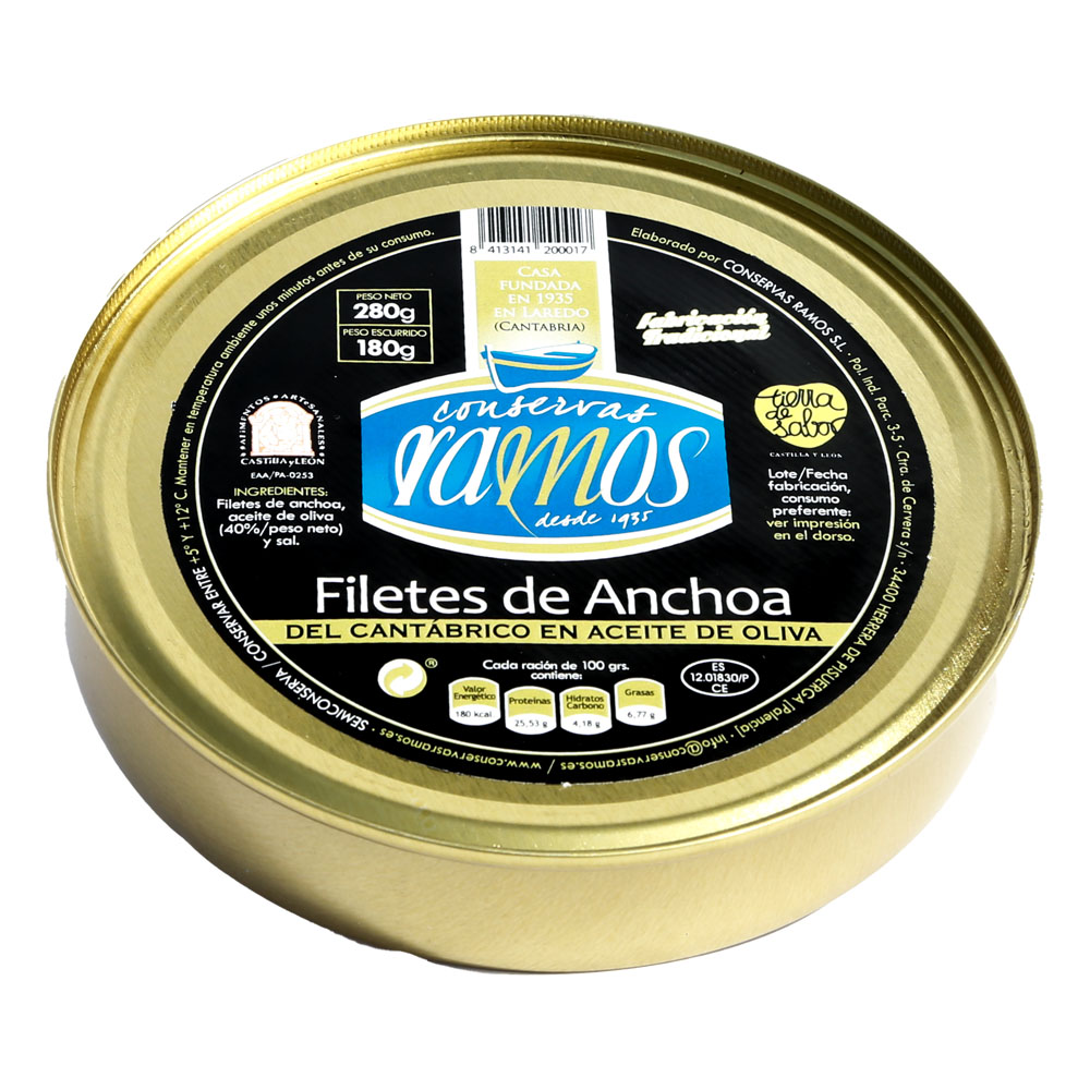 Anchoas del cantabrico en aceite de oliva - lata de 280 gramos